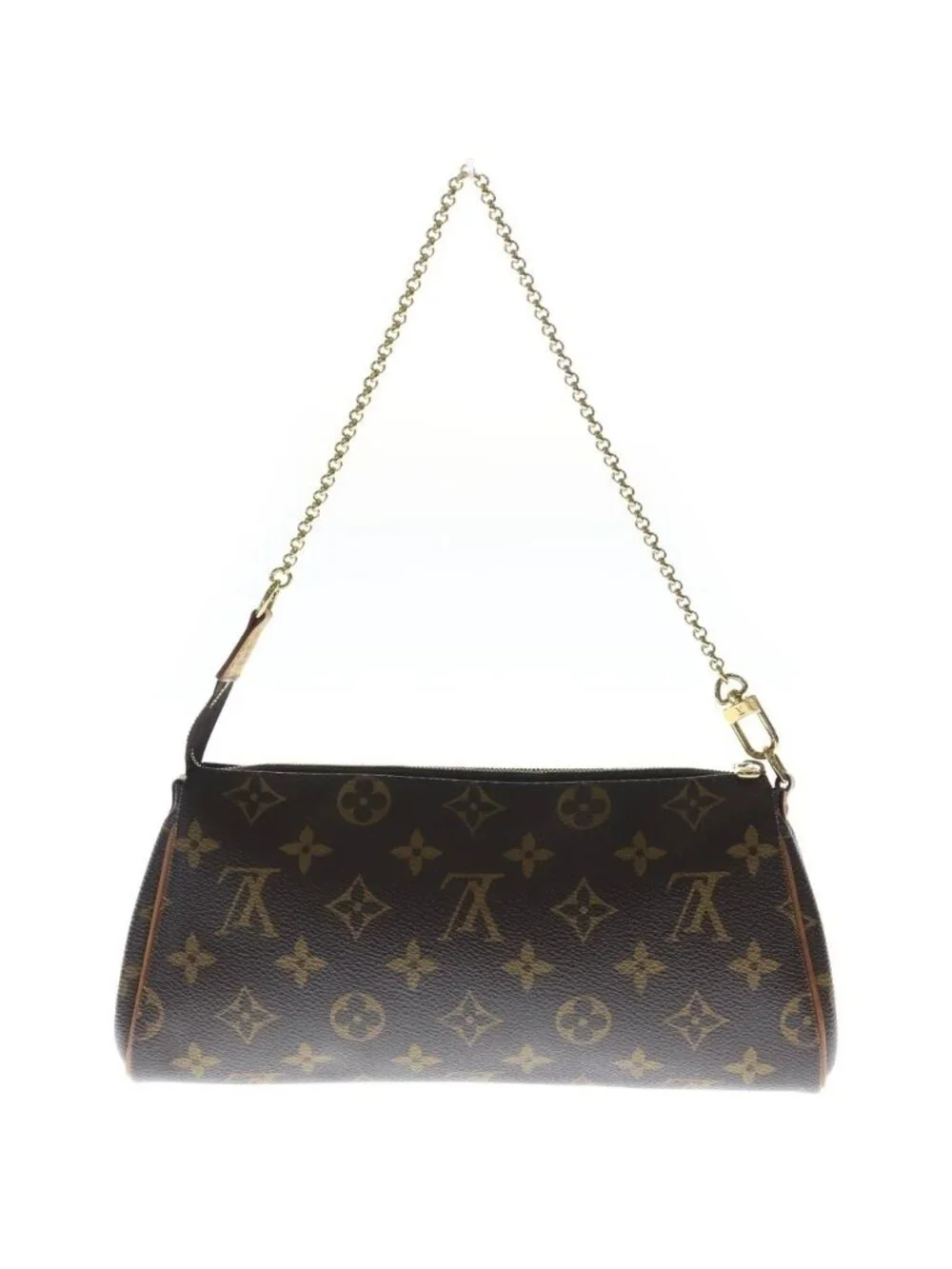 Louis Vuitton Monogram 2-Way Chain Shoulder Bag Brown Leather Gold